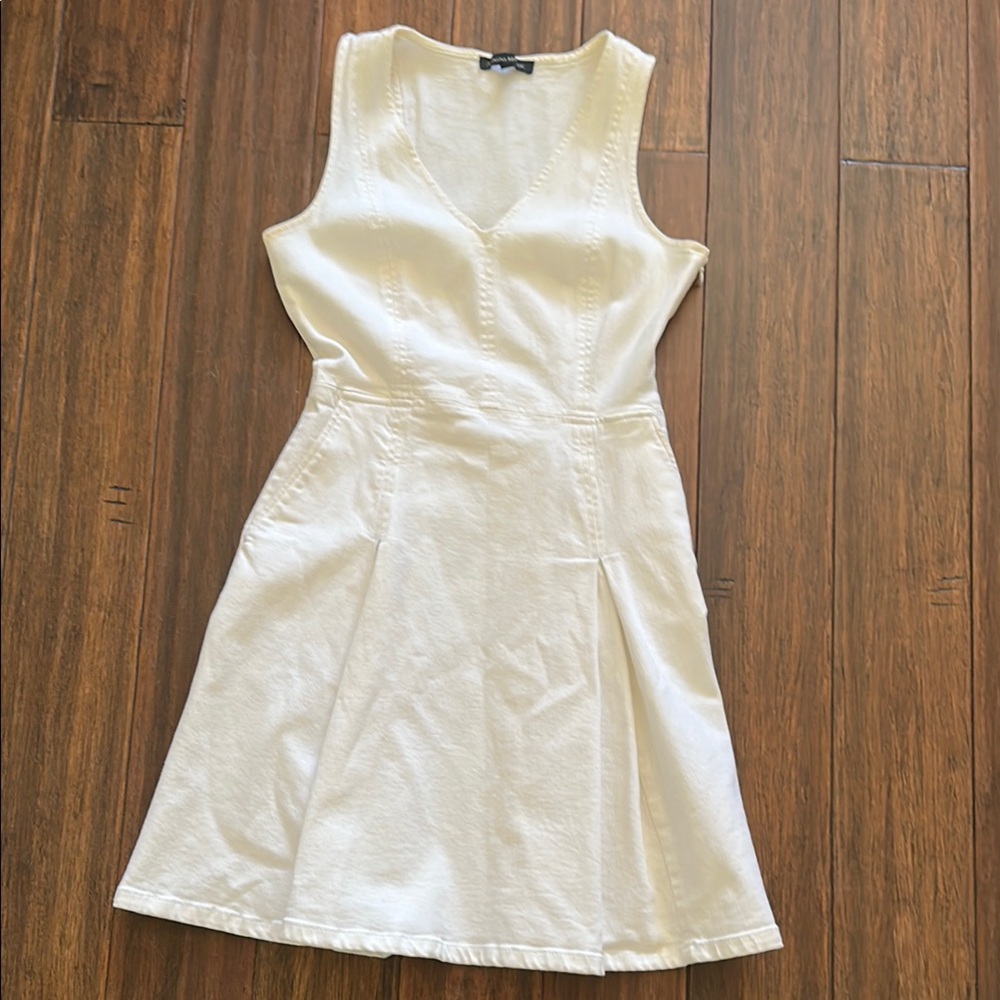 Express White Sleeveless Denim Dress